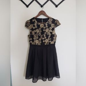Black/gold cocktail dress
